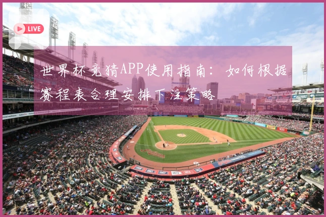 世界杯竞猜APP使用指南：如何根据赛程表合理安排下注策略