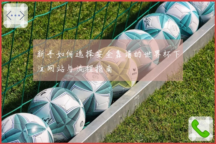 新手如何选择安全靠谱的世界杯下注网站与流程指南